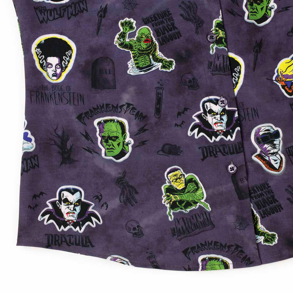 RSVLTS Monstickers Women's KUNUFLEX Short Sleeve Shirt in Purple — detail 8