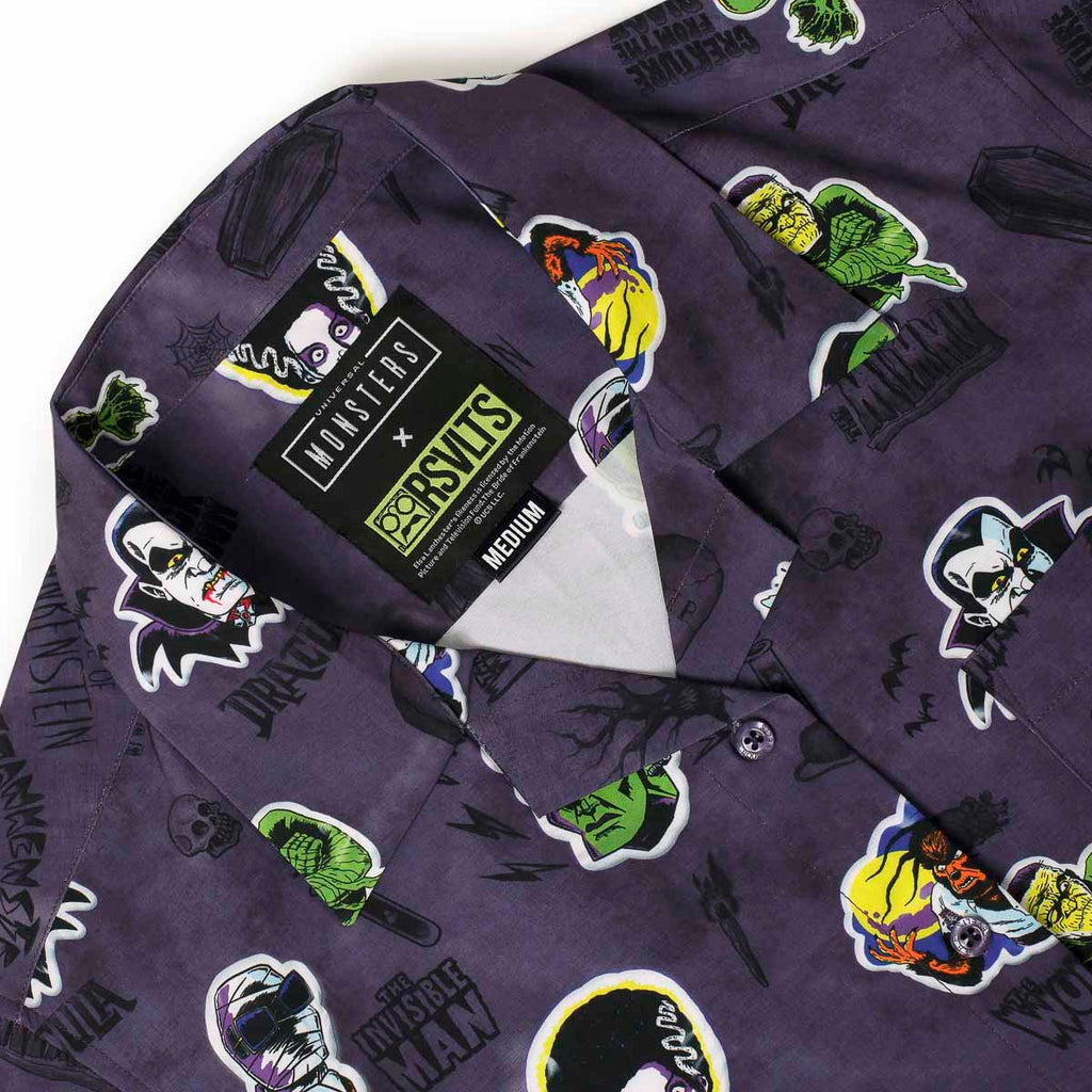 RSVLTS Monstickers Women's KUNUFLEX Short Sleeve Shirt in Purple — detail 9