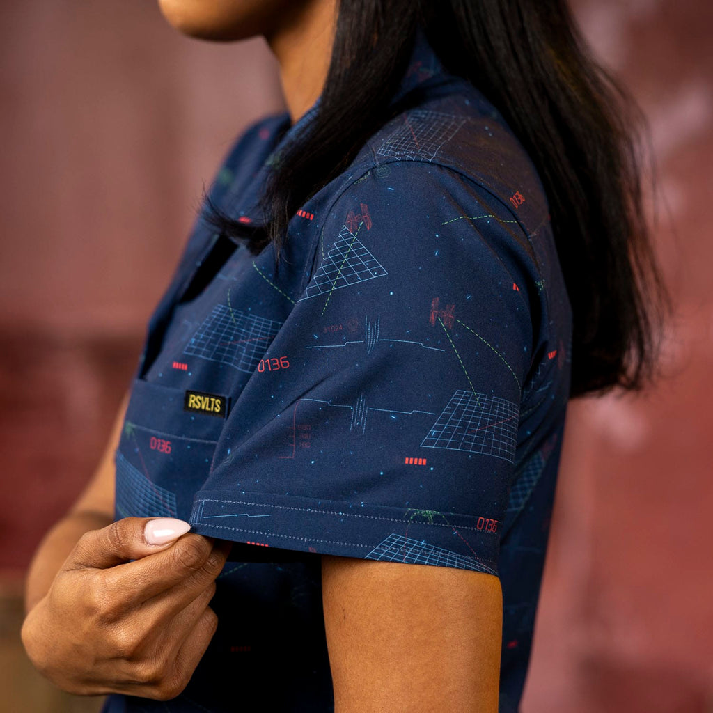 RSVLTS Starcade Women's KUNUFLEX Short Sleeve Shirt in Blue — detail 9