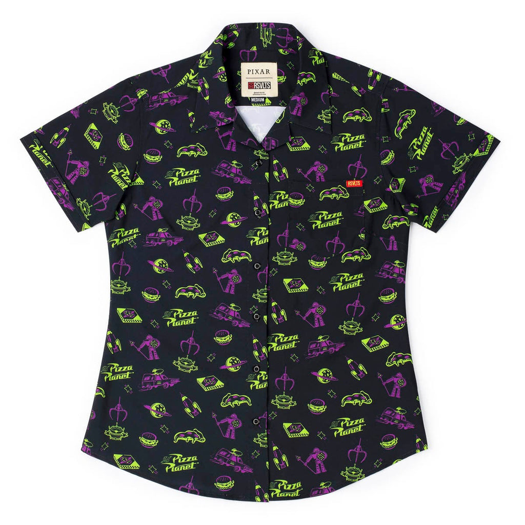 RSVLTS Cleared to Enter Women's KUNUFLEX Short Sleeve Shirt in Black — detail 3