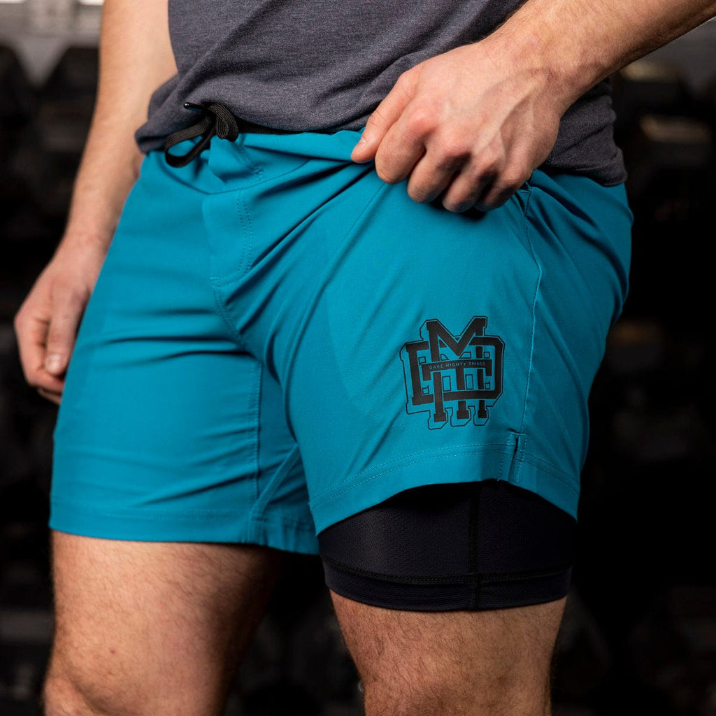 RSVLTS Blue Ribbon V1 Lined Training Shorts in Blue — detail 2