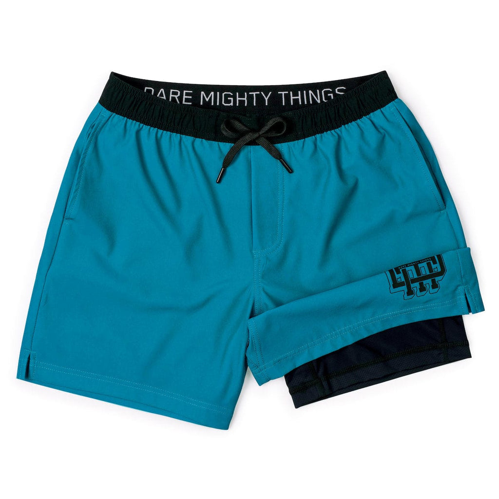 RSVLTS Blue Ribbon V1 Lined Training Shorts in Blue — front view