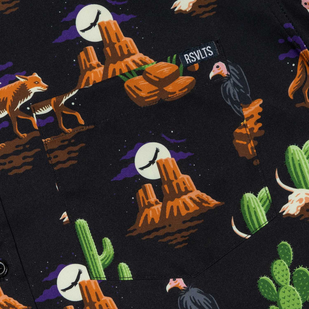 RSVLTS Grand Canyon KUNUFLEX Short Sleeve Shirt in Black — detail 3