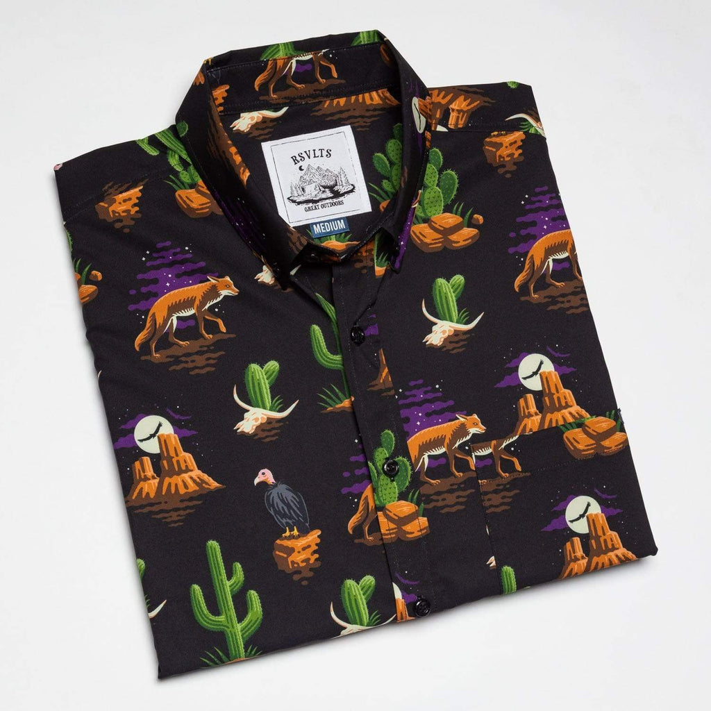 RSVLTS Grand Canyon KUNUFLEX Short Sleeve Shirt in Black — detail 6