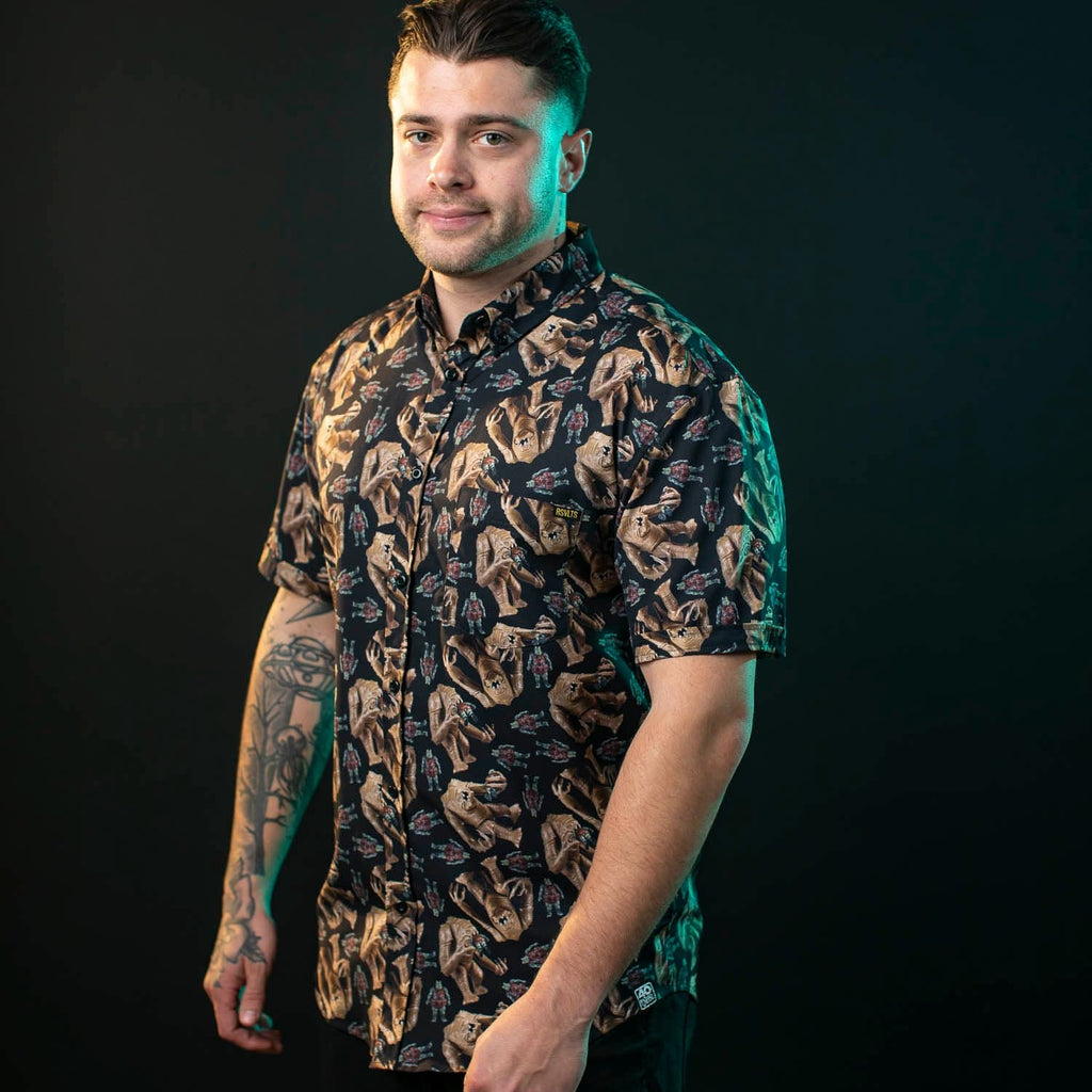 RSVLTS Rancor Rhapsody KUNUFLEX Short Sleeve Shirt in Black — detail 10