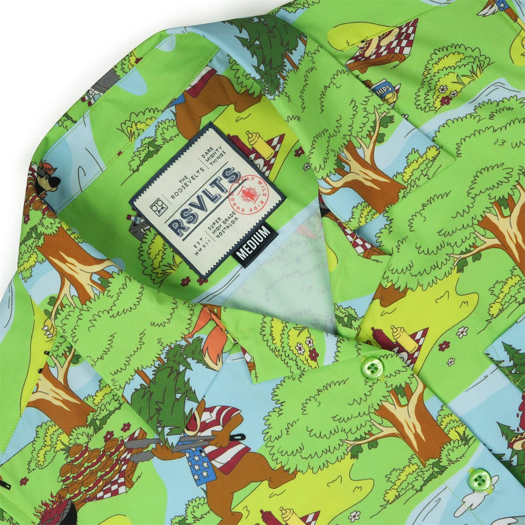 RSVLTS Forest Fourth Women's KUNUFLEX Short Sleeve Shirt in Green — detail 9