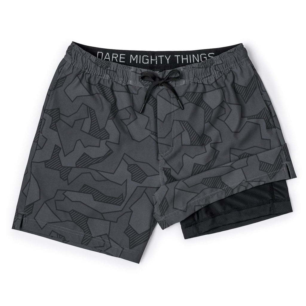 RSVLTS Tectonic V1 Lined Training Shorts in Gray — front view