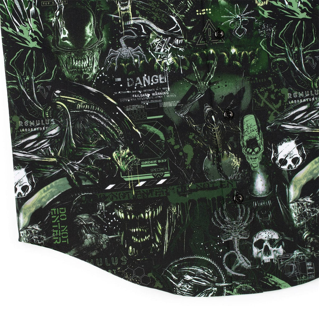 RSVLTS Containment Breach KUNUFLEX Short Sleeve Shirt in Black — detail 10