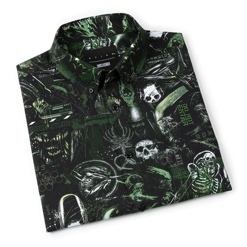 RSVLTS Containment Breach KUNUFLEX Short Sleeve Shirt in Black — detail 11