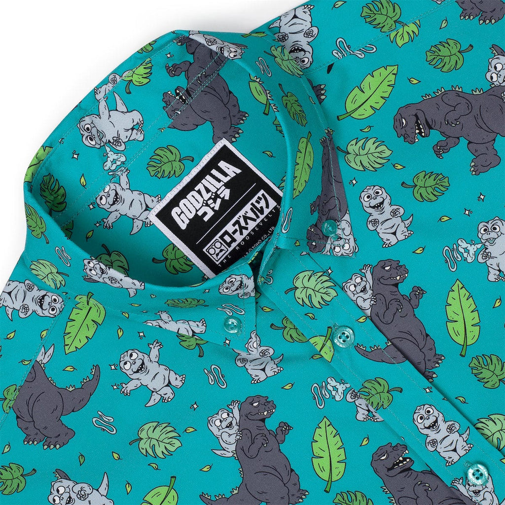 RSVLTS Minilla Mania! KUNUFLEX Short Sleeve Shirt in Green — detail 9