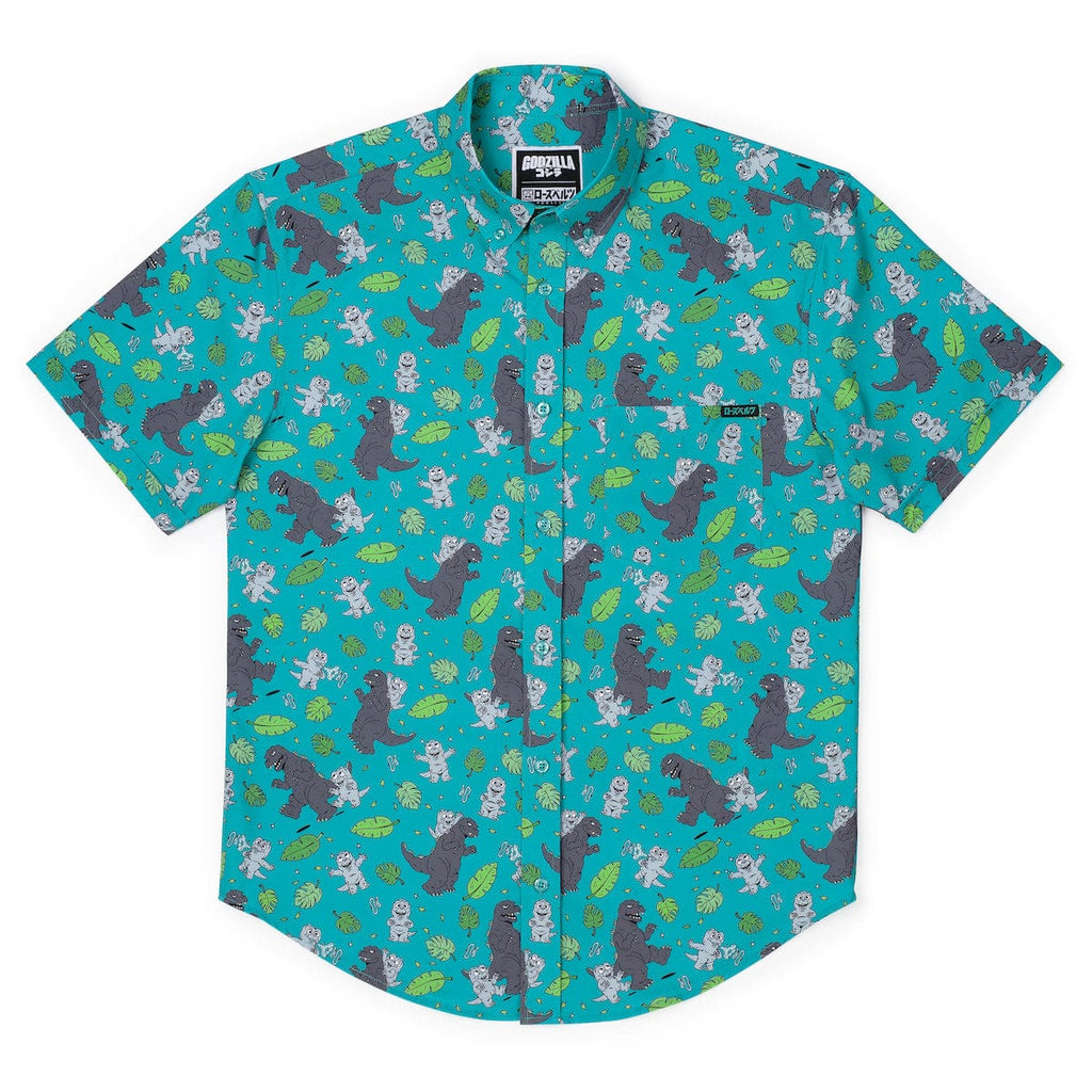 RSVLTS Minilla Mania! KUNUFLEX Short Sleeve Shirt in Green — detail 8