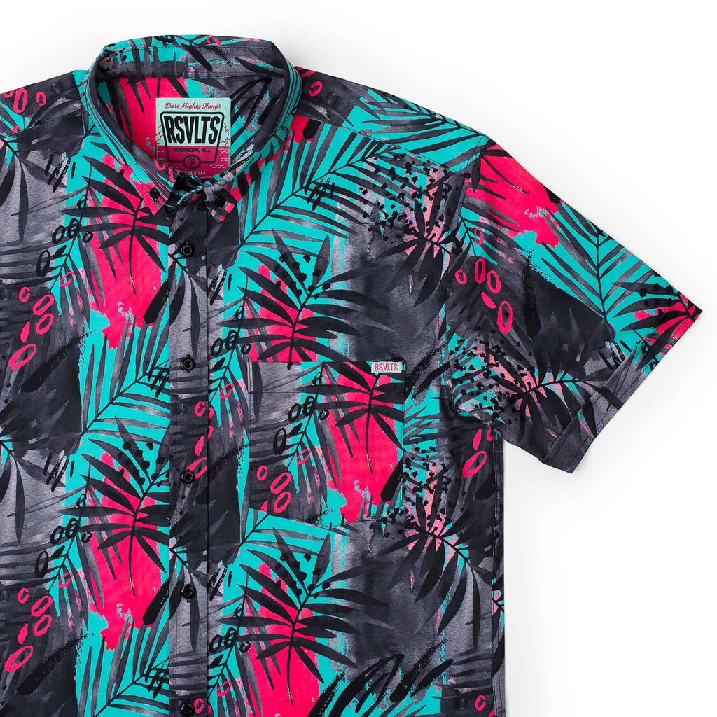 RSVLTS Miami KUNUFLEX Short Sleeve Shirt in Blue — front view