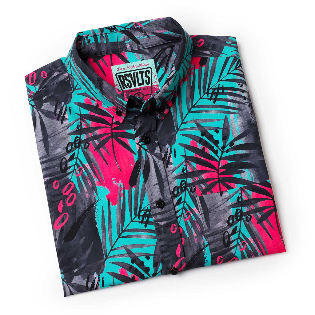 RSVLTS Miami KUNUFLEX Short Sleeve Shirt in Blue — detail 8