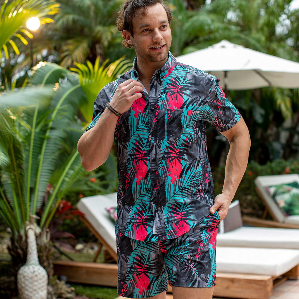 RSVLTS Miami KUNUFLEX Short Sleeve Shirt in Blue — detail 6