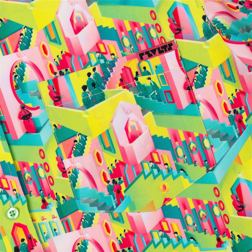 RSVLTS Fatal Steps KUNUFLEX Short Sleeve Shirt in Green — detail 4