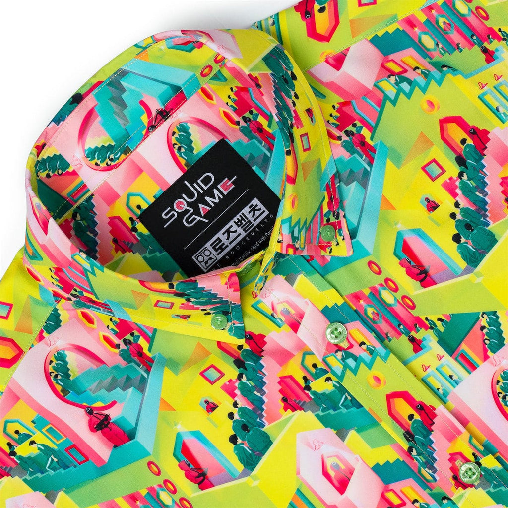 RSVLTS Fatal Steps KUNUFLEX Short Sleeve Shirt in Green — detail 7