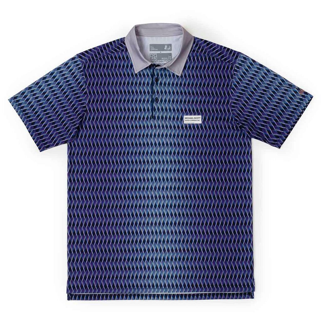 RSVLTS Michael Scott Paper Company All-Day Polo in Purple — front view