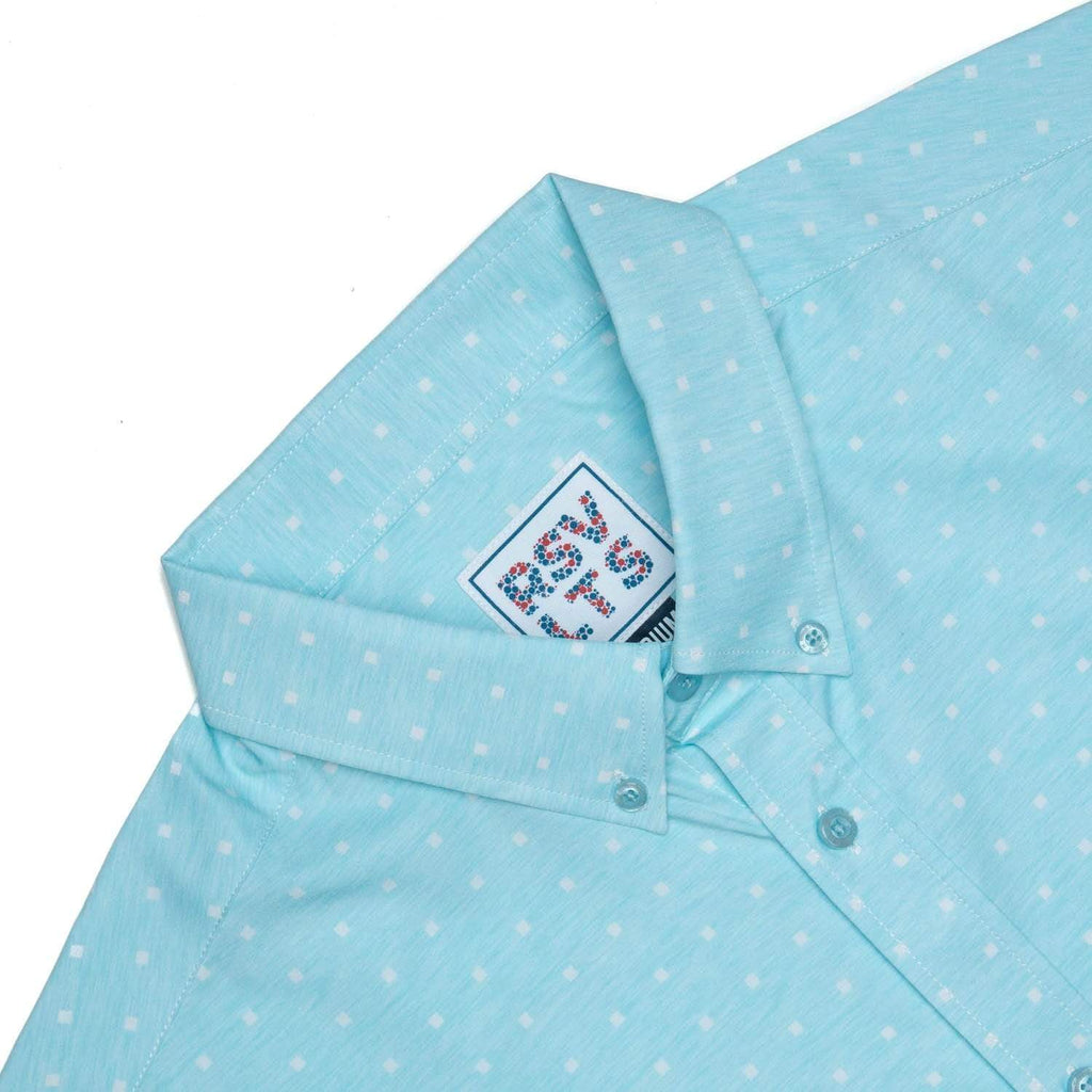 RSVLTS Ocean Block KUNUFLEX Short Sleeve Shirt in Blue — detail 3