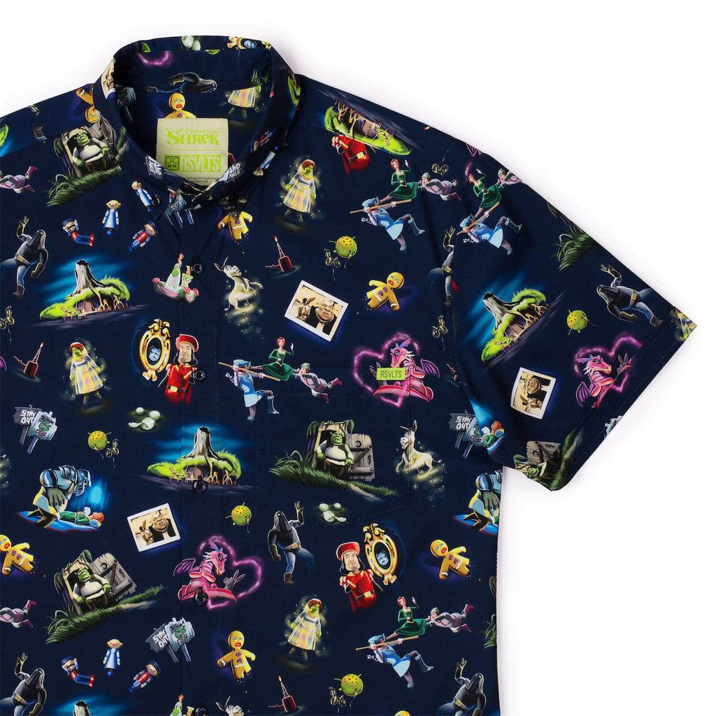 RSVLTS Happily Ogre After KUNUFLEX Short Sleeve Shirt in Black — detail 6