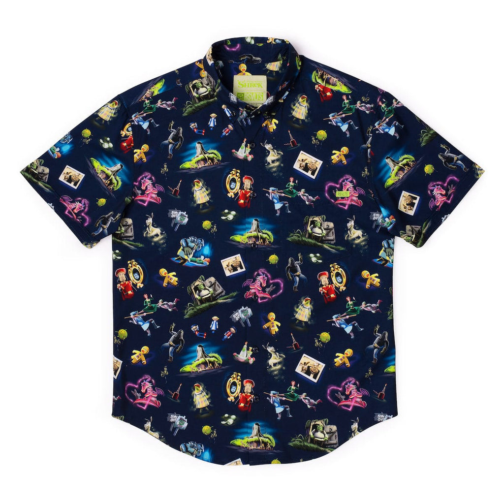 RSVLTS Happily Ogre After KUNUFLEX Short Sleeve Shirt in Black — detail 8