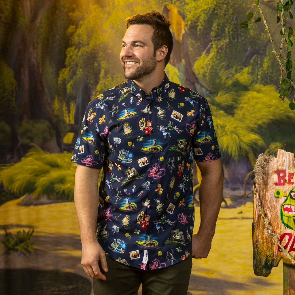 RSVLTS Happily Ogre After KUNUFLEX Short Sleeve Shirt in Black — detail 7