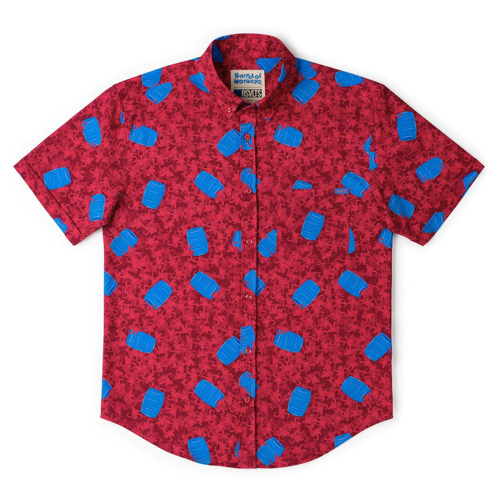 RSVLTS Monkeyin’ Around KUNUFLEX Short Sleeve Shirt in Blue — detail 7