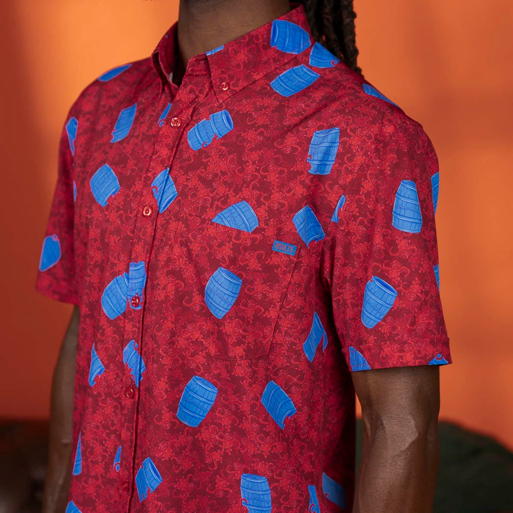 RSVLTS Monkeyin’ Around KUNUFLEX Short Sleeve Shirt in Blue — detail 6