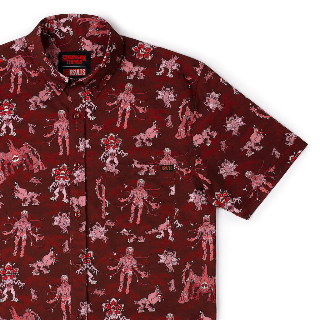RSVLTS Vecna and Friends KUNUFLEX Short Sleeve Shirt in Brown — front view