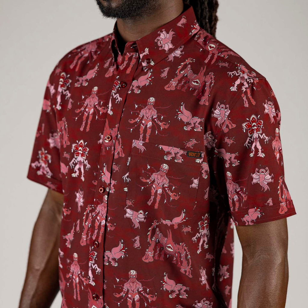 RSVLTS Vecna and Friends KUNUFLEX Short Sleeve Shirt in Brown — detail 6