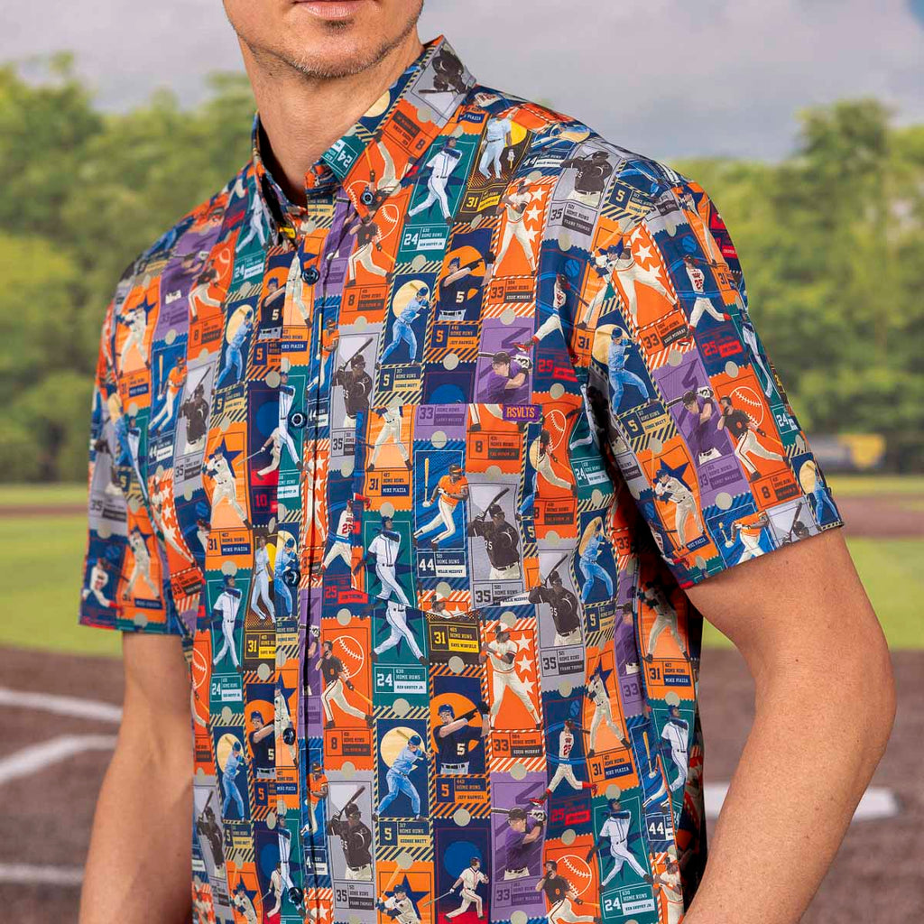 RSVLTS Home Run Heroes KUNUFLEX Short Sleeve Shirt in Multicolor — detail 4