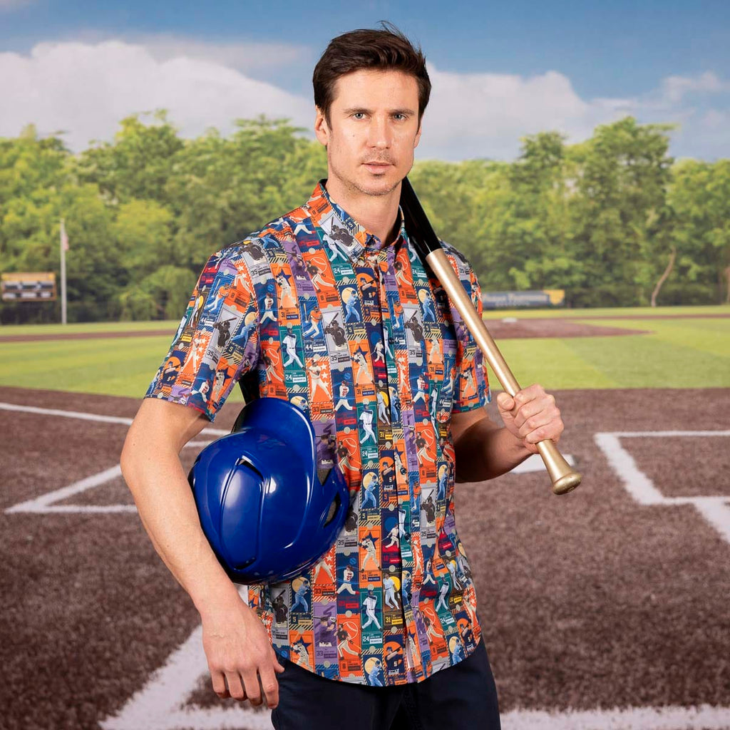 RSVLTS Home Run Heroes KUNUFLEX Short Sleeve Shirt in Multicolor — detail 2