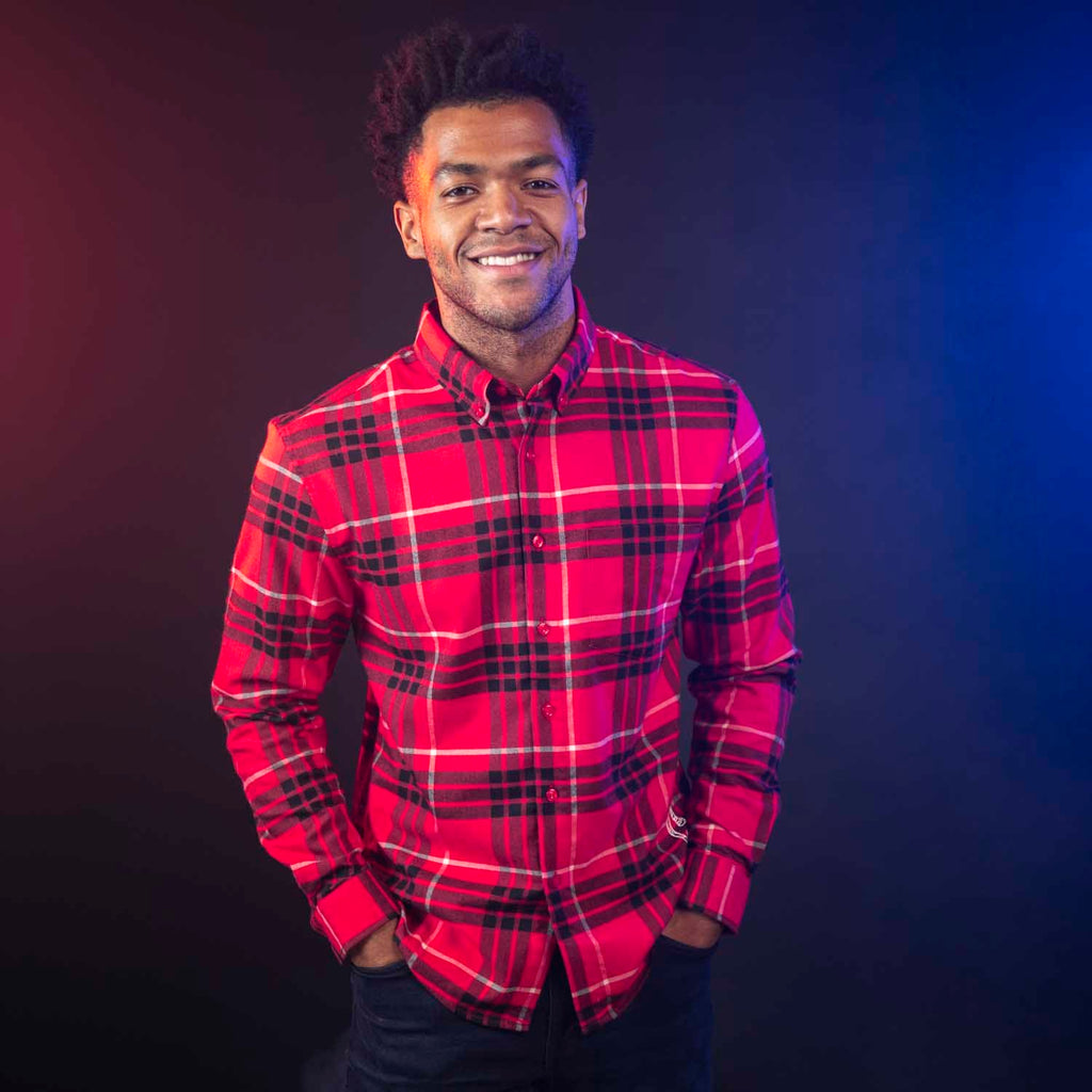 RSVLTS The Harley BorlandFlex Long Sleeve Flannel in Red — detail 3