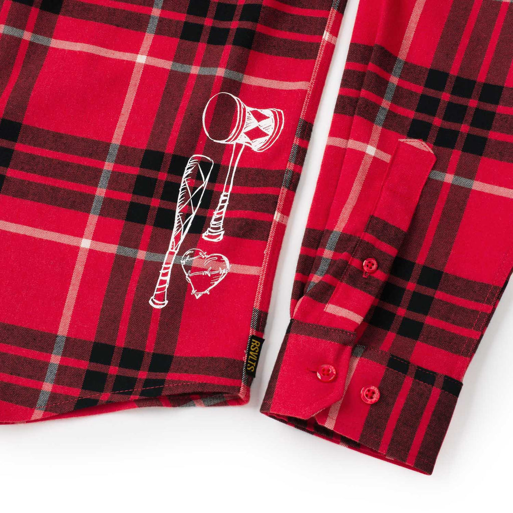 RSVLTS The Harley BorlandFlex Long Sleeve Flannel in Red — detail 4