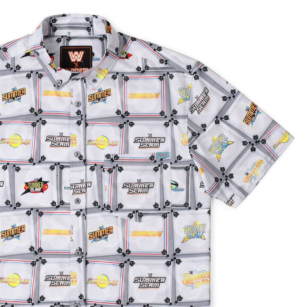 RSVLTS Ring in SummerSlam KUNUFLEX Short Sleeve Shirt in Gray — front view