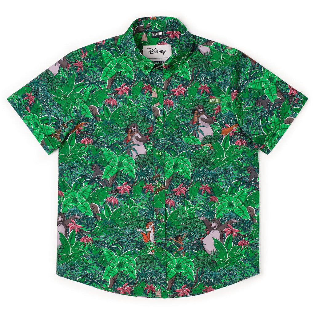 RSVLTS Baloo and the Crew Youth KUNUFLEX Short Sleeve Shirt in Green — front view
