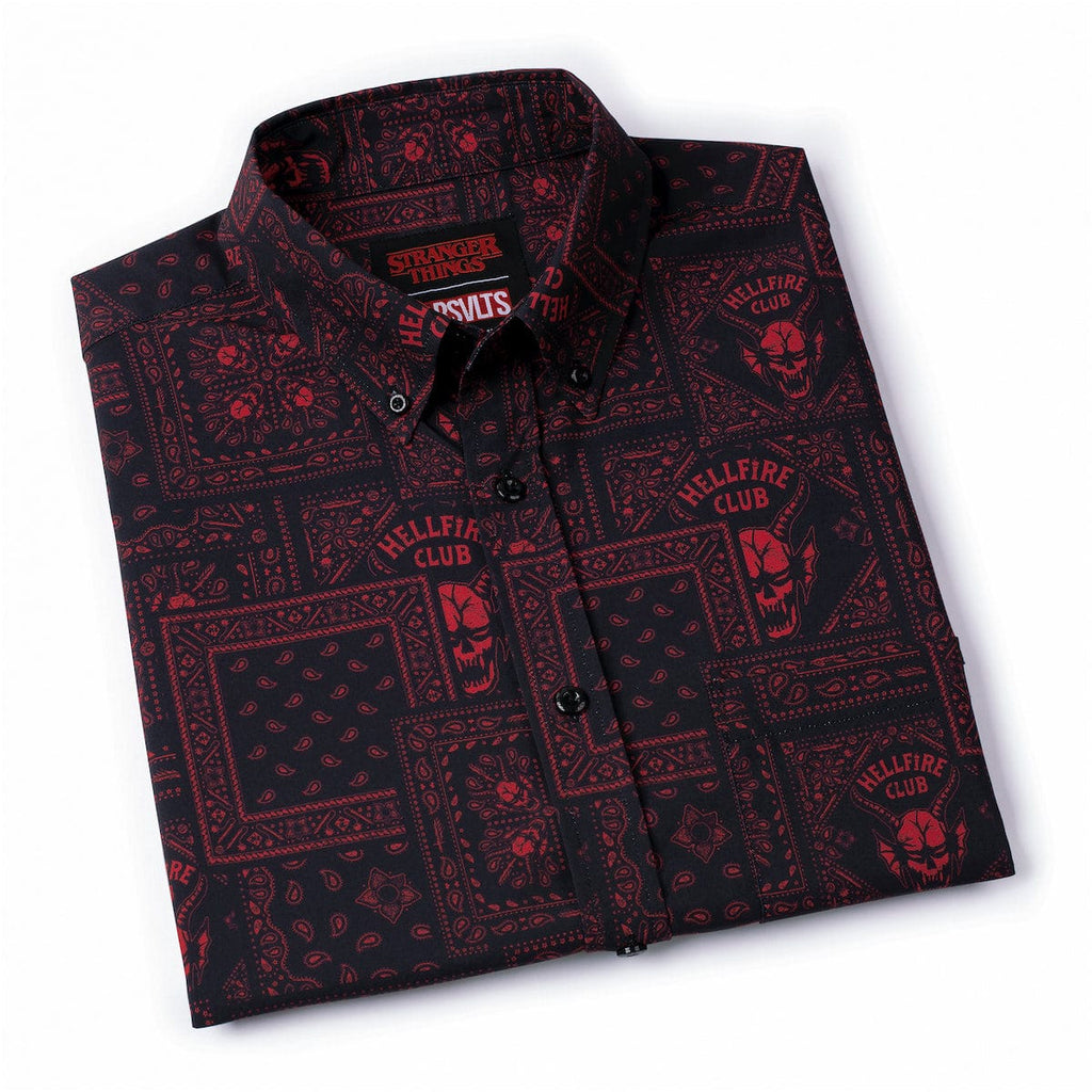 RSVLTS Welcome to Hellfire KUNUFLEX Short Sleeve Shirt in Black — detail 10