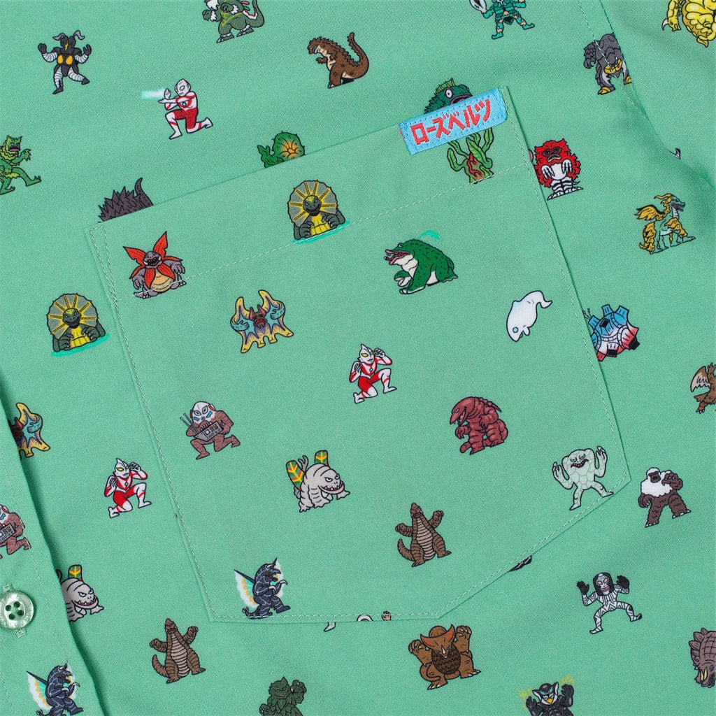 RSVLTS Tiny Tokusatsu KUNUFLEX Short Sleeve Shirt in Green — detail 2