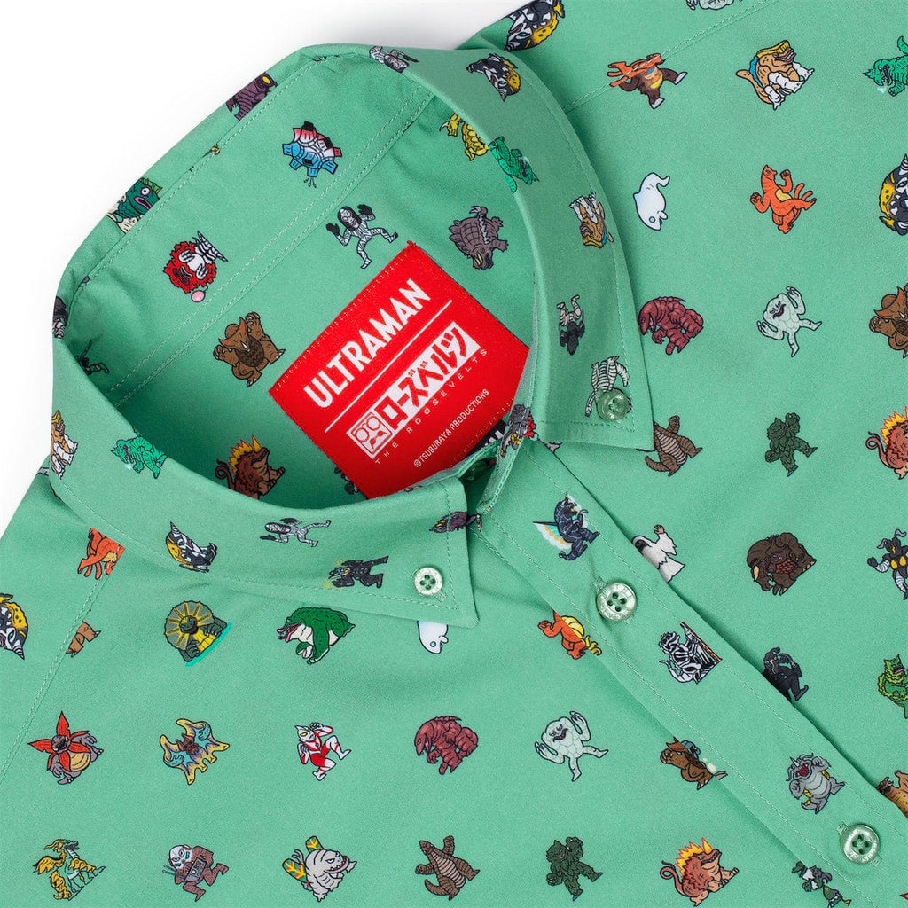 RSVLTS Tiny Tokusatsu KUNUFLEX Short Sleeve Shirt in Green — detail 4