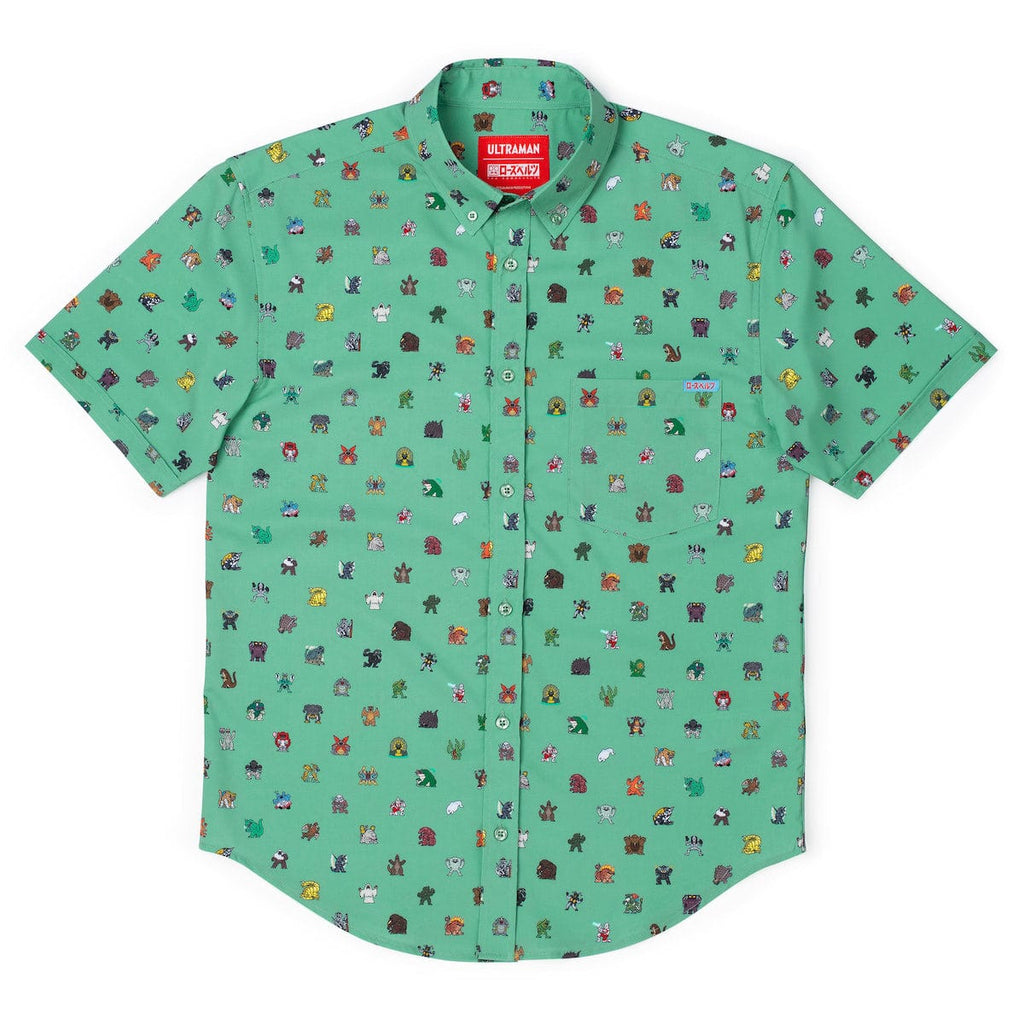 RSVLTS Tiny Tokusatsu KUNUFLEX Short Sleeve Shirt in Green — detail 3