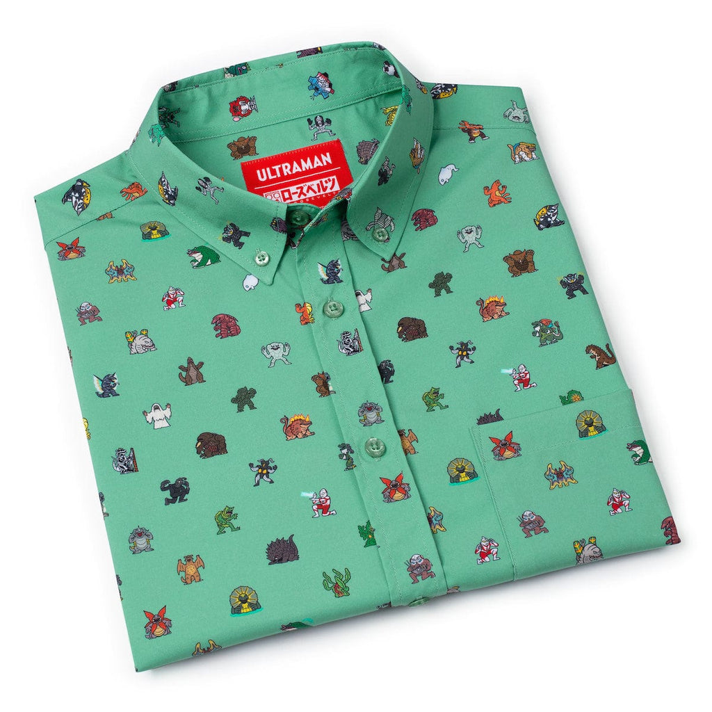 RSVLTS Tiny Tokusatsu KUNUFLEX Short Sleeve Shirt in Green — detail 6