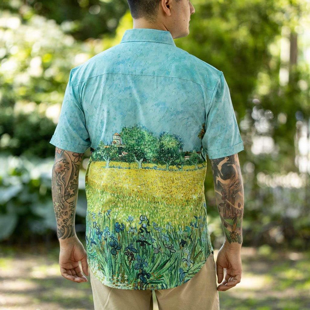 RSVLTS Field With Irises KUNUFLEX Short Sleeve Shirt in Multicolor — detail 7