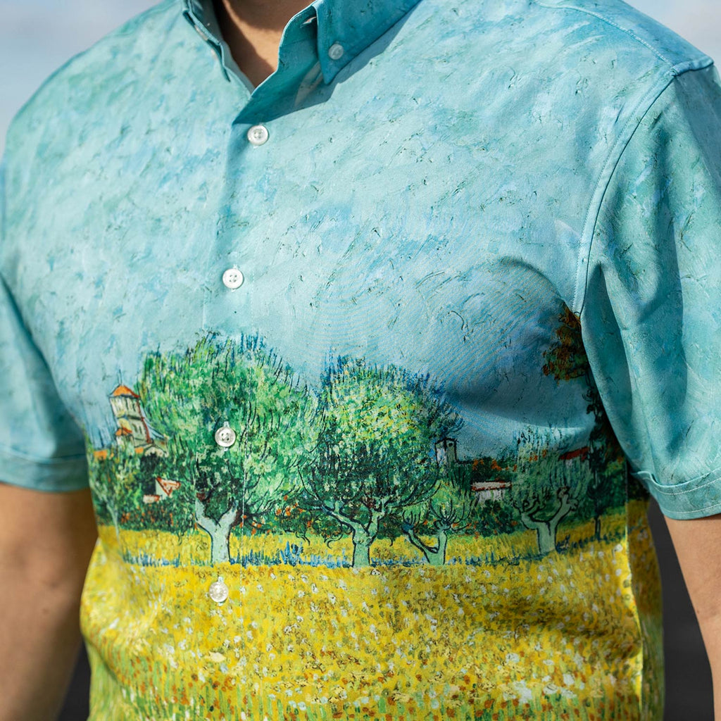 RSVLTS Field With Irises KUNUFLEX Short Sleeve Shirt in Multicolor — detail 2