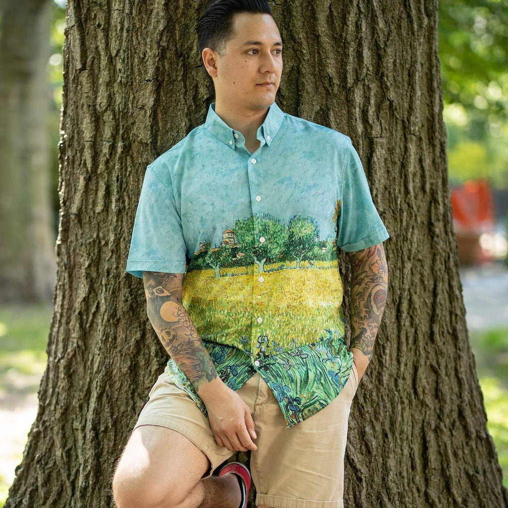 RSVLTS Field With Irises KUNUFLEX Short Sleeve Shirt in Multicolor — detail 6