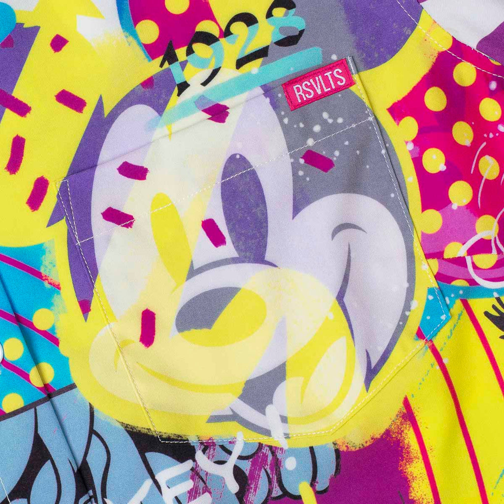 RSVLTS Pop Art Party Women's KUNUFLEX Short Sleeve Shirt in Multicolor — detail 6