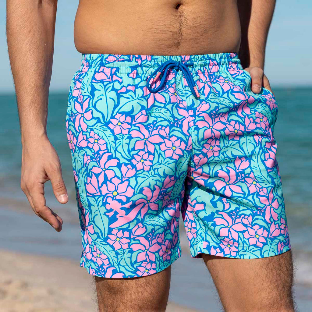 RSVLTS Mickey's Tropical Adventure Hybrid Shorts in Blue — detail 4