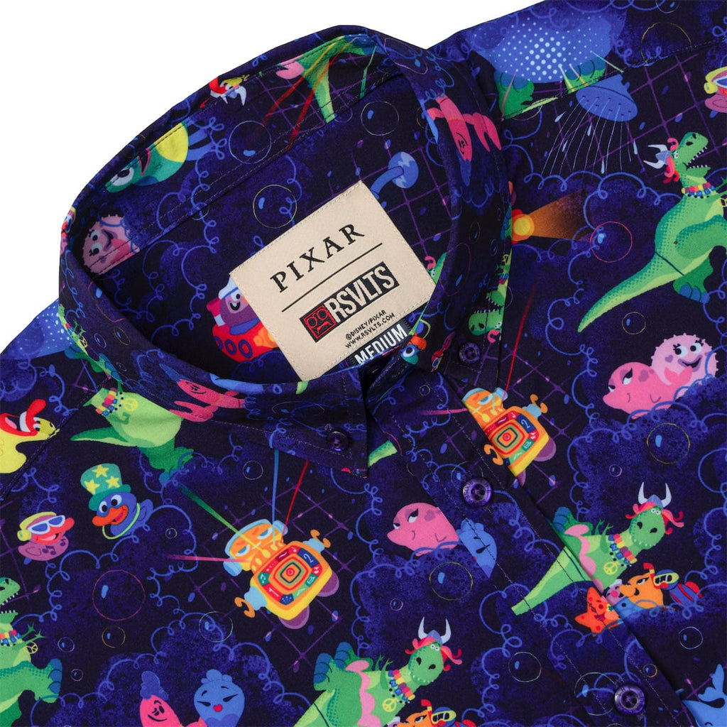RSVLTS Partysaurus Rex KUNUFLEX Short Sleeve Shirt in Purple — detail 8