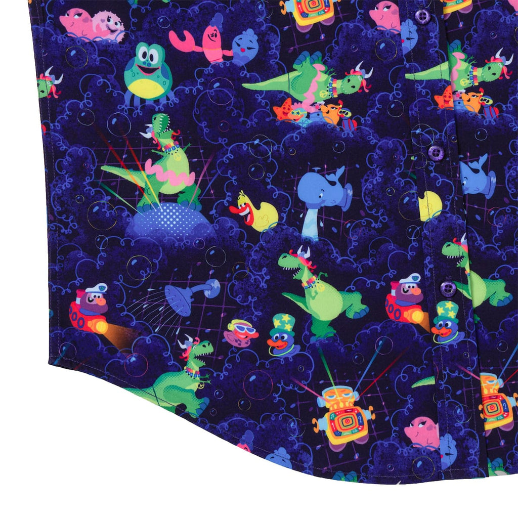 RSVLTS Partysaurus Rex KUNUFLEX Short Sleeve Shirt in Purple — detail 9