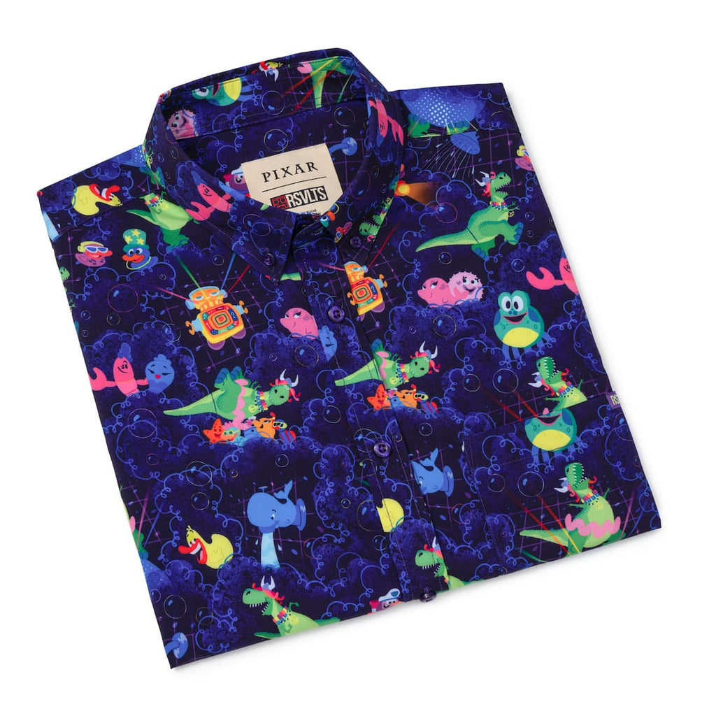 RSVLTS Partysaurus Rex KUNUFLEX Short Sleeve Shirt in Purple — detail 10