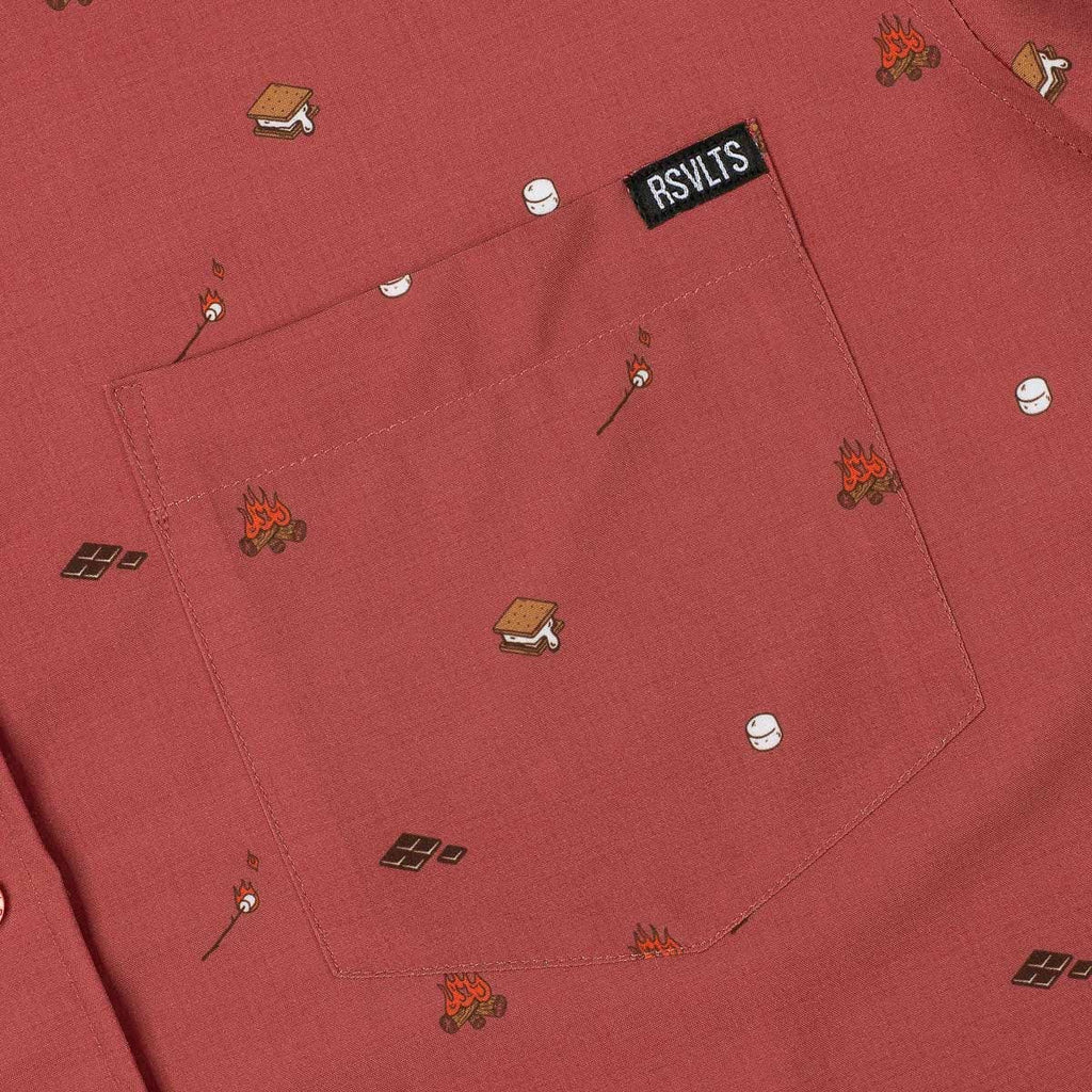 RSVLTS S'more What? KUNUFLEX Short Sleeve Shirt (Legends Edition) in Brown — detail 9