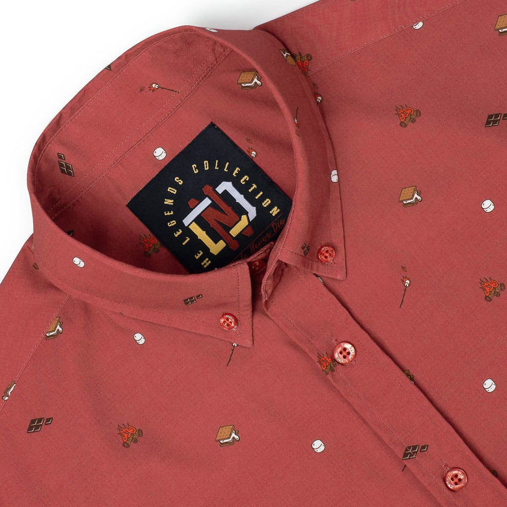 RSVLTS S'more What? KUNUFLEX Short Sleeve Shirt (Legends Edition) in Brown — detail 15